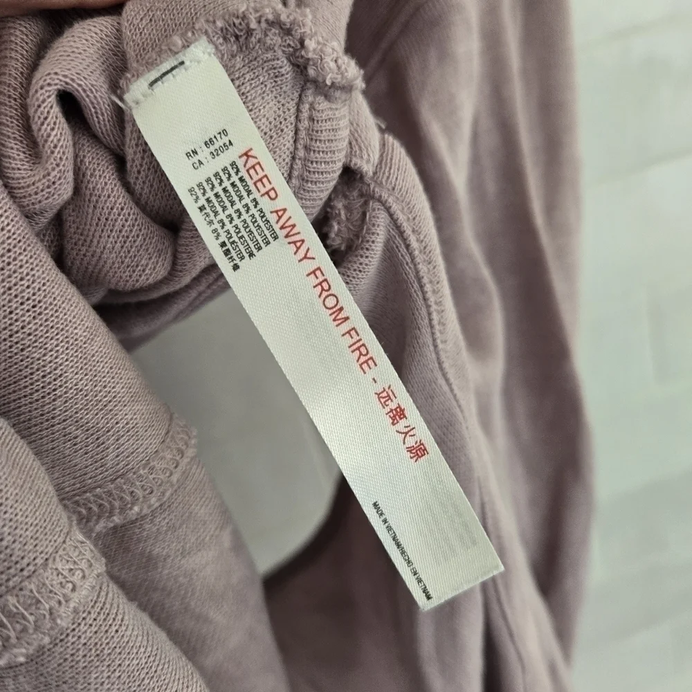 Free People FP Movement Back Into It Cutout Hoodie Sweatshirt Moonlight Mauve XS - Picture 2 of 9